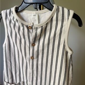 H&M Navy and White Striped Sleeveless Top